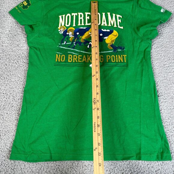 Notre Dame T Shirt Women L Green Fighting Irish 2018 No Breaking Point 29 Years - Picture 9 of 11